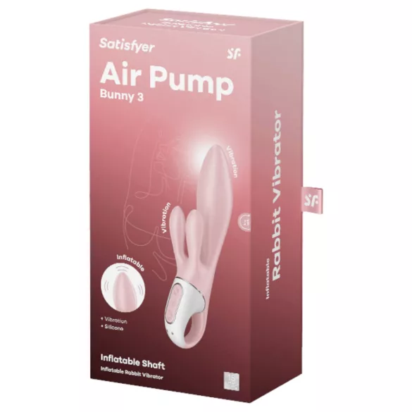 Satisfyer - Vibrator cu pompare Air Pump Bunny 3 - silicon roz