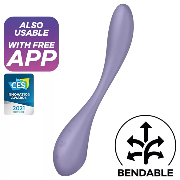 Satisfyer G-spot Flex 5 - vibrator pentru punctul G controlat prin aplicație (mov)
