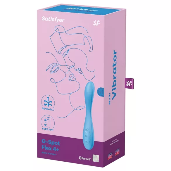 Satisfyer G-spot Flex 4 - vibrator pentru punctul G controlat prin aplicație (turcoaz)