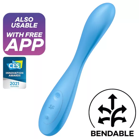 Satisfyer G-spot Flex 4 - vibrator pentru punctul G controlat prin aplicație (turcoaz)