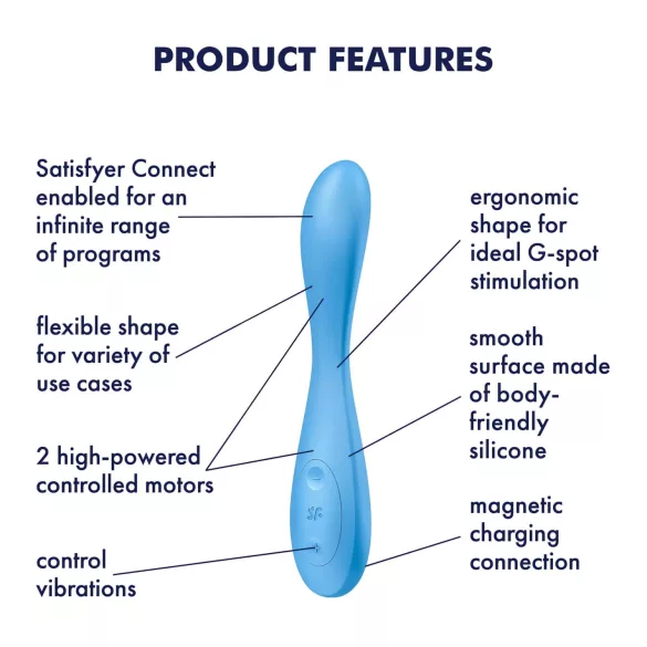 Satisfyer G-spot Flex 4 - vibrator pentru punctul G controlat prin aplicație (turcoaz)