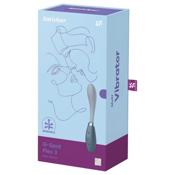 Satisfyer G-Spot Flex 3 - Vibrator pentru punctul G, reîncărcabil (gri)