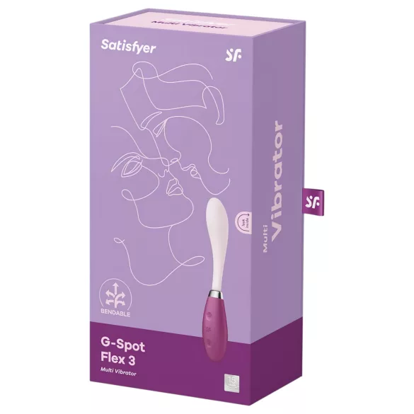Satisfyer G-Spot Flex 3 - vibrator pentru punctul G reîncărcabil - roz-roșu