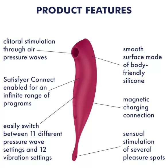 Satisfyer Twirling Pro - vibrator clitoridian controlat prin aplicație (roșu)