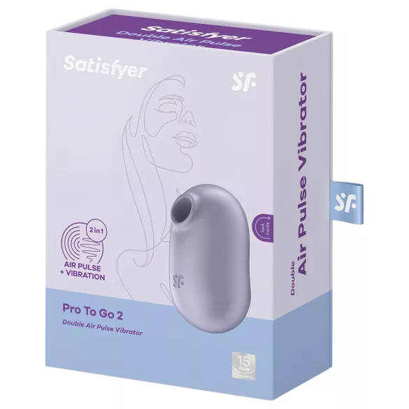Satisfyer Pro To Go 2 - vibrator clitoridian cu unde de aer, cu acumulator (violet)
