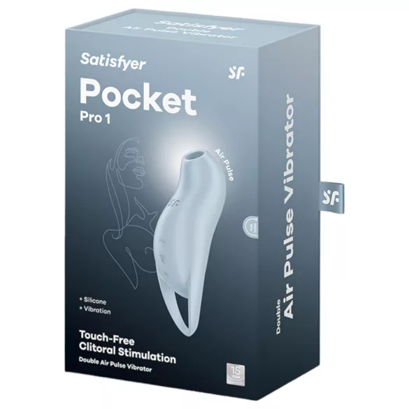 Satisfyer Pocket Pro 1 - stimulator clitoris cu unde de aer - albastru