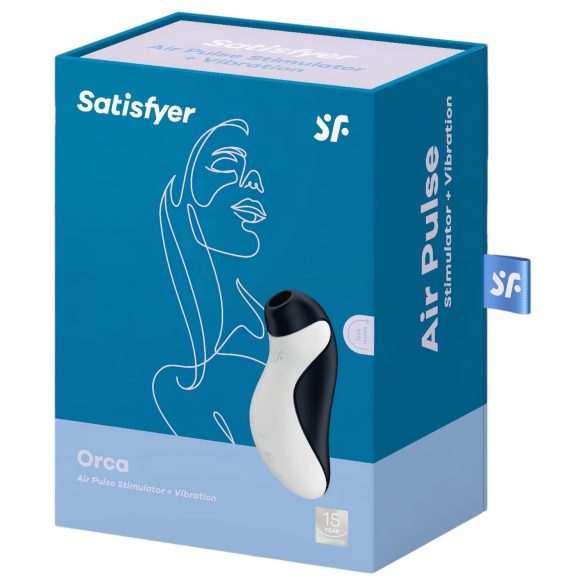 Satisfyer Orca - stimulator clitoridian cu unde de aer impermeabil - negru-alb