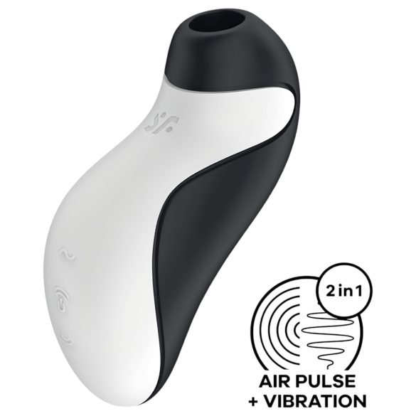 Satisfyer Orca - stimulator clitoridian cu unde de aer impermeabil - negru-alb