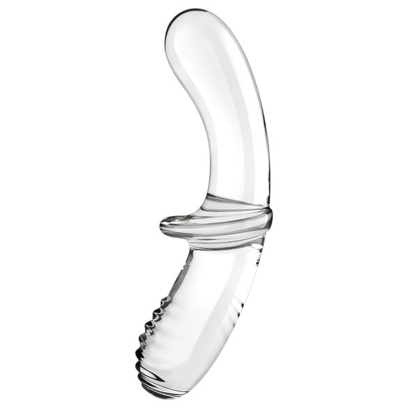 Satisfyer - dildo din sticlă cu două capete - transparent