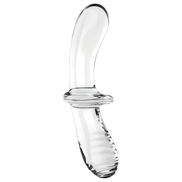 Satisfyer - dildo din sticlă cu două capete - transparent