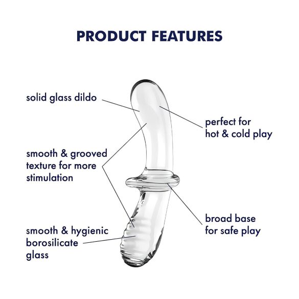 Satisfyer - dildo din sticlă cu două capete - transparent
