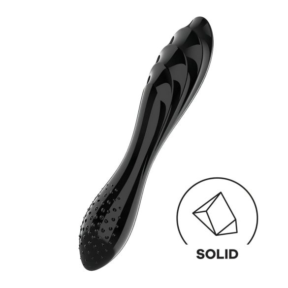 Satisfyer Dazzling Crystal 1 - dildo din sticlă dublu capăt (negru)