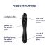 Satisfyer Dazzling Crystal 1 - dildo din sticlă dublu capăt (negru)