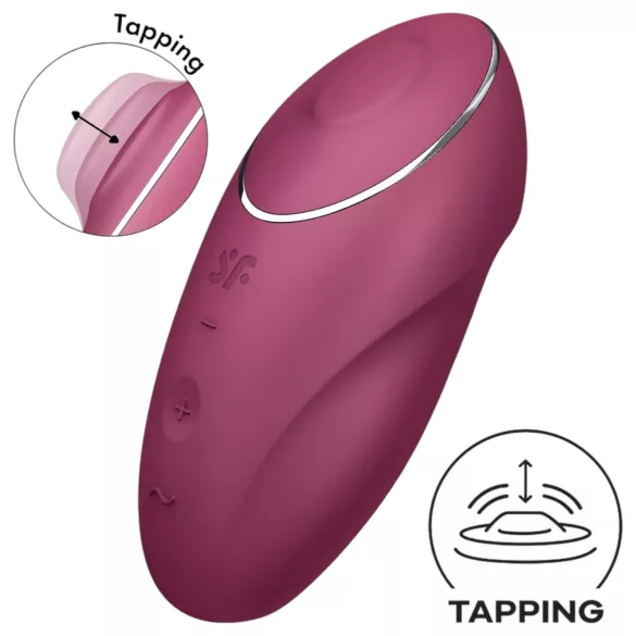 Satisfyer Tap & Climax 1 - vibrator și stimulator clitoris 2în1 - roșu