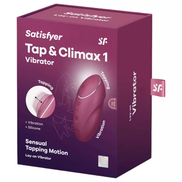 Satisfyer Tap & Climax 1 - vibrator și stimulator clitoris 2în1 - roșu
