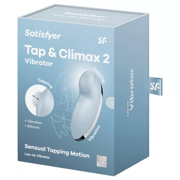 Satisfyer Tap & Climax 2 - vibrator și stimulator clitoris 2în1 - albastru