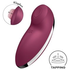   Satisfyer Tap & Climax 2 - 2în1 stimulent clitoridian și vibrator (roșu)