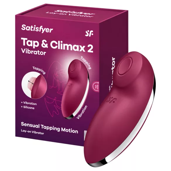 Satisfyer Tap & Climax 2 - vibrator 2în1 pentru stimularea clitorisului (roșu)