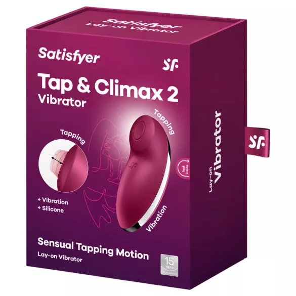 Satisfyer Tap & Climax 2 - vibrator 2în1 pentru stimularea clitorisului (roșu)