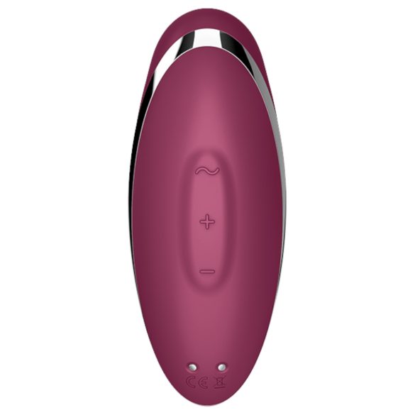 Satisfyer Tap & Climax 2 - vibrator și stimulator clitoris 2în1 - roșu