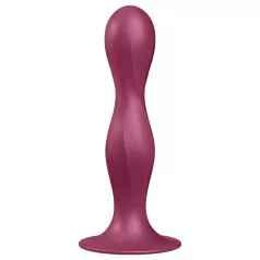   Satisfyer Double Ball-R - dildo cu ventuză și greutăți - roșu