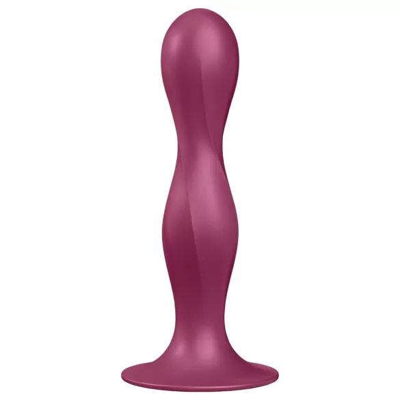 Satisfyer Double Ball-R - dildo cu ventuză și greutăți - roșu