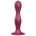 Satisfyer Double Ball-R - dildo cu ventuză și greutăți - roșu