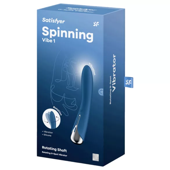 Satisfyer - Vibrator tip G cu cap rotativ - albastru