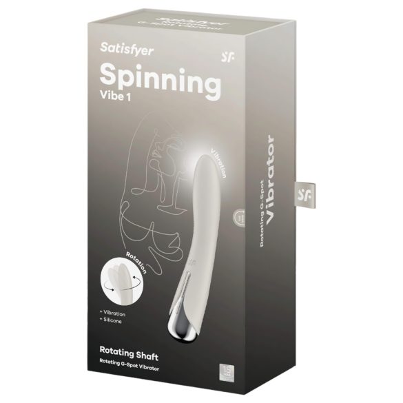 Satisfyer Spinning Vibe 1 - vibrator G-spot cu cap rotativ (bej)