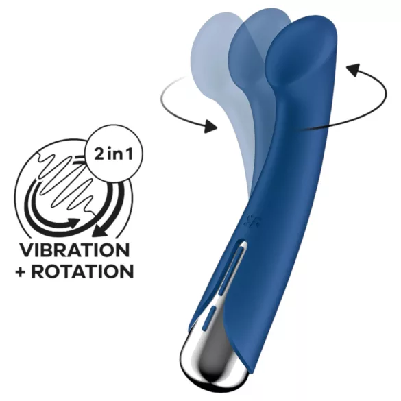 Satisfyer - Vibrator pentru punctul G cu cap rotativ - albastru
