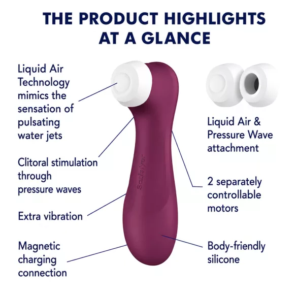 Satisfyer Pro 2 Gen3 - Stimulator clitoridian cu unde de presiune controlat prin aplicație (roșu)