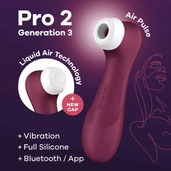 Satisfyer Pro 2 Gen3 - Stimulator clitoridian cu unde de presiune controlat prin aplicație (roșu)