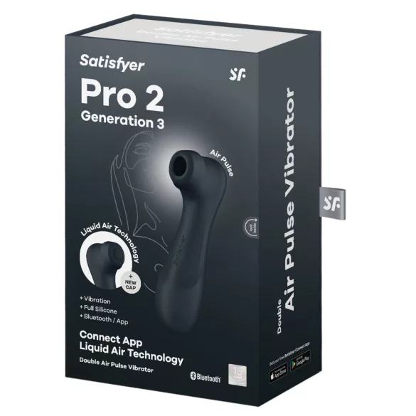 Satisfyer Pro2 Gen3 - Stimulator clitoridian cu unde de aer controlat prin aplicație (gri închis)
