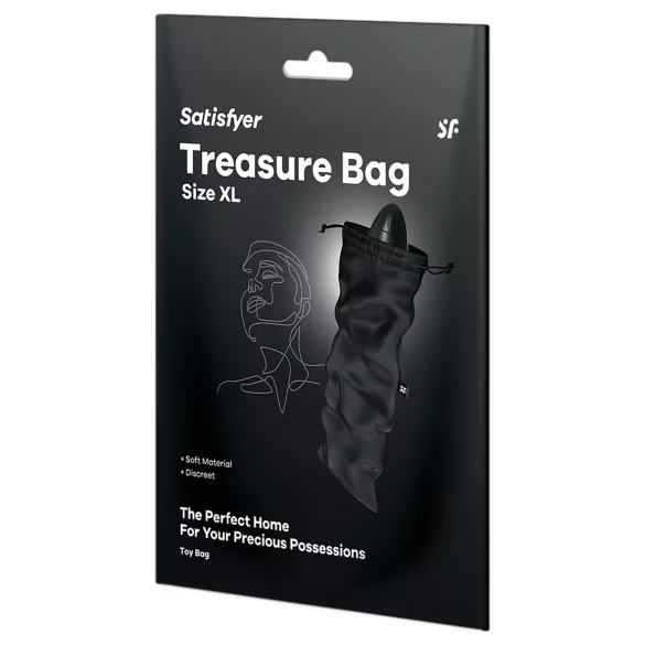 Satisfyer Treasure Bag XL - pungă de depozitare discretă - mare (neagră)