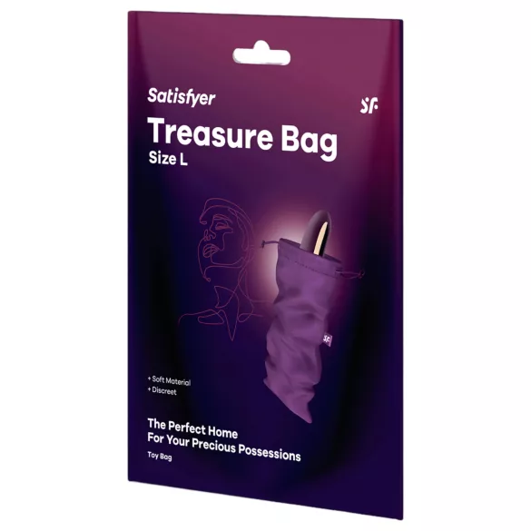 Satisfyer Treasure Bag L - săculeț de depozitare discret - mediu (mov)