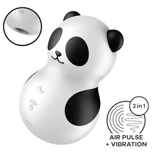 Satisfyer Pocket Panda - vibrator clitoridian cu unde de aer (negru)