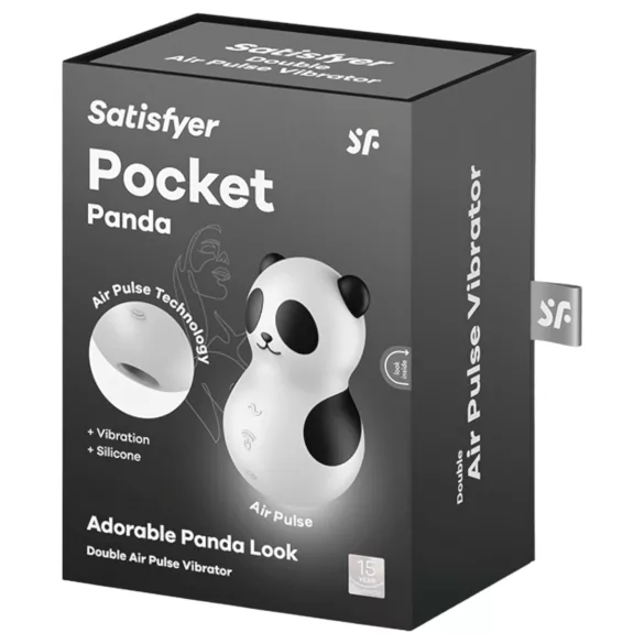 Satisfyer Pocket Panda - stimulator clitoridian cu unde de aer - negru