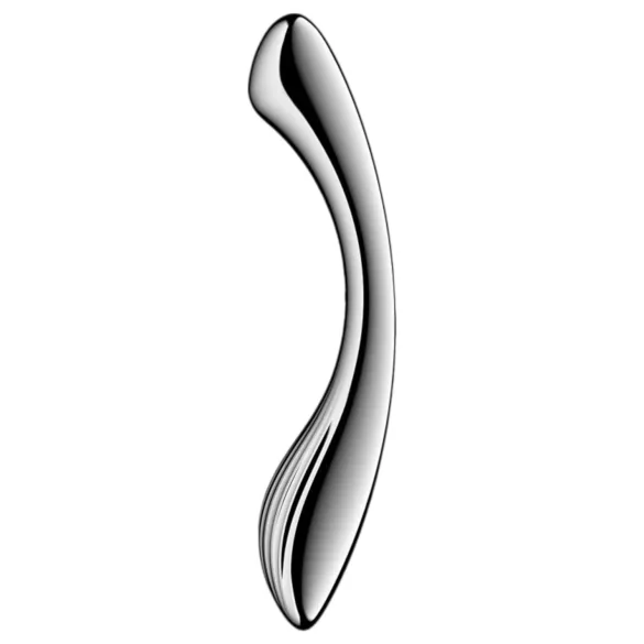 Satisfyer Pure Gravity 1 - dildo metalic cu striații - oțel inoxidabil argintiu
