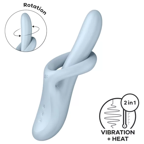 Satisfyer Heat Flex 4 - vibrator cu braț clitoridian încălzitor (albastru)