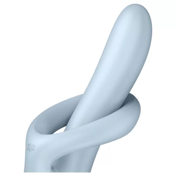 Satisfyer Heat Flex 4 - vibrator cu braț clitoridian încălzitor (albastru)