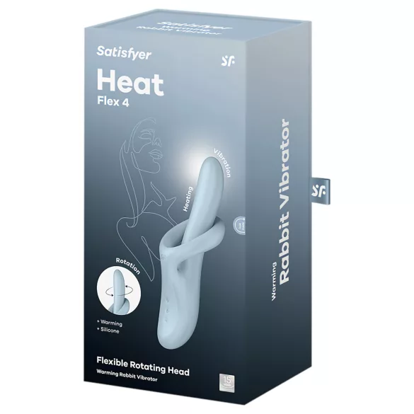 Satisfyer Heat Flex 4 - vibrator cu braț clitoridian încălzitor (albastru)