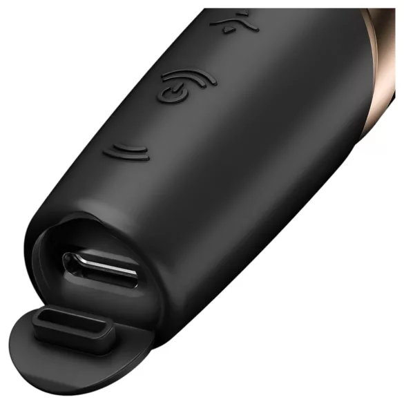 Satisfyer - vibrator tip ruj - stimulare clitoris - negru