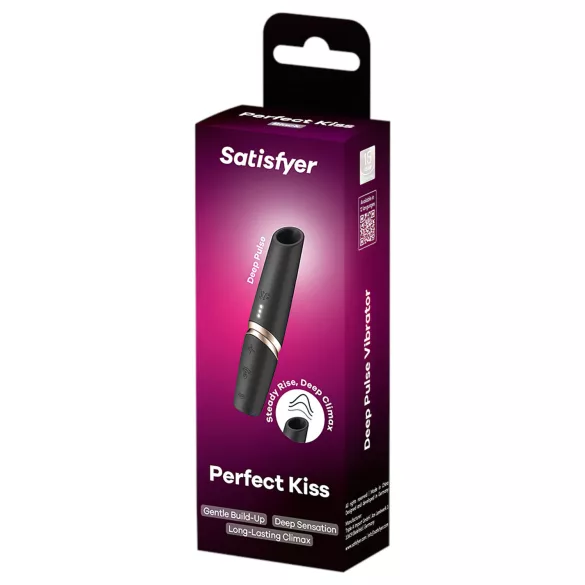 Satisfyer - vibrator tip ruj - stimulare clitoris - negru