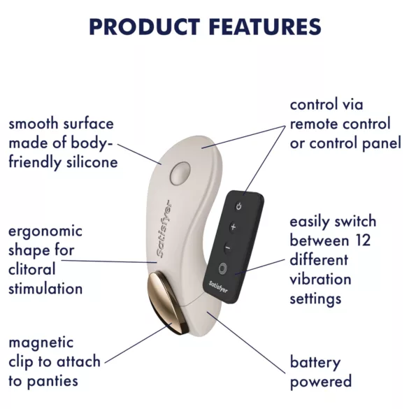 Satisfyer Little Secret - vibrator de chiloți purtabil (alb)