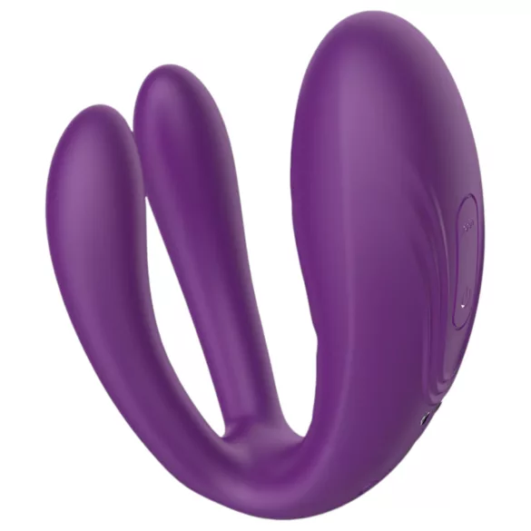 Mrow - vibrator pentru cuplu, 3 motoare, rezistent la apă, reîncărcabil, mov