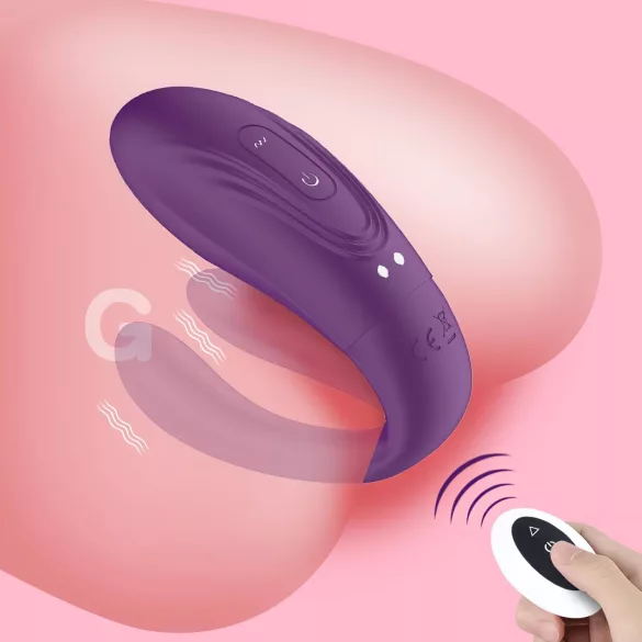 Mrow - vibrator pentru cuplu, 3 motoare, rezistent la apă, reîncărcabil, mov