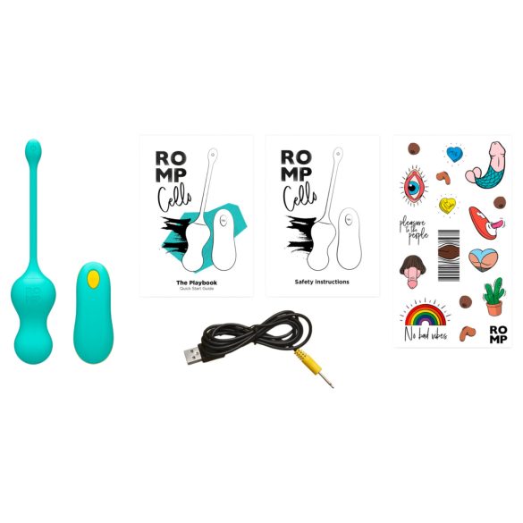 ROMP Cello - bilă vaginală cu vibrații și telecomandă - verde