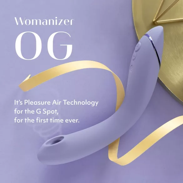 Womanizer OG - vibrator G-spot 2în1 cu unde de aer, reîncărcabil - mov