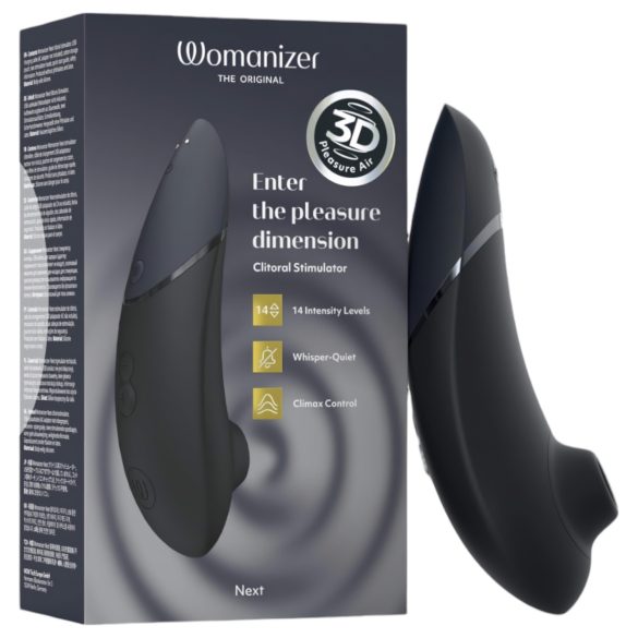 Womanizer Next - stimulator clitoridian cu unde de aer - reîncărcabil - negru
