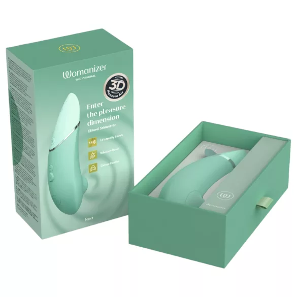 Womanizer Next - vibrator clitoridian cu unde de aer, cu acumulator (sage)